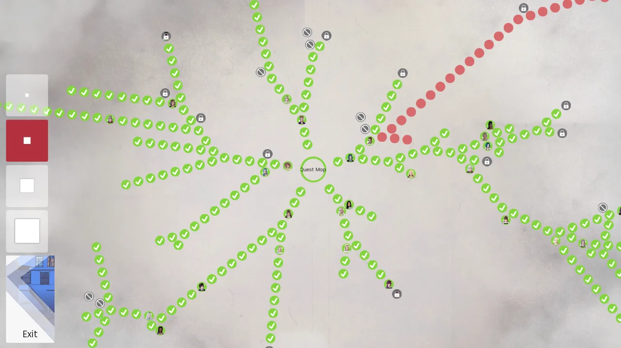 Agent17 pathfinding puzzle with red and green nodes